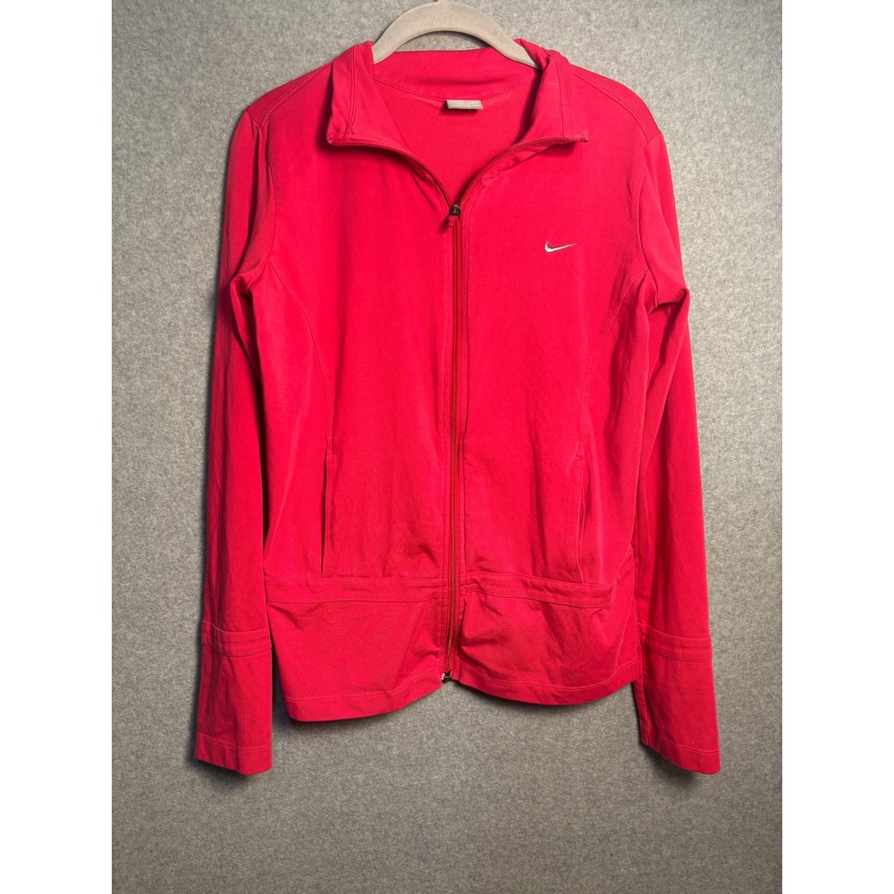 Nike Zip Up Athletic Jacket Pink Dri-FIT Workout Track Jacket S Comfort Active